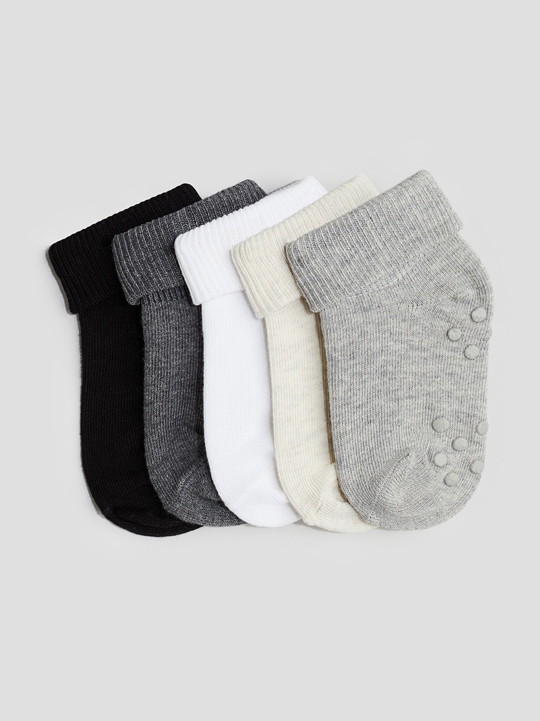 

H&M Boys 5-Pack Snti-Slip Socks, Grey