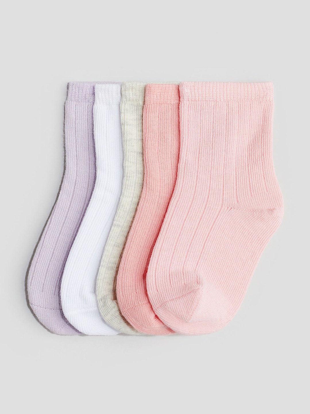 

H&M Boys 5-Pack Textured-Knit Socks, Pink