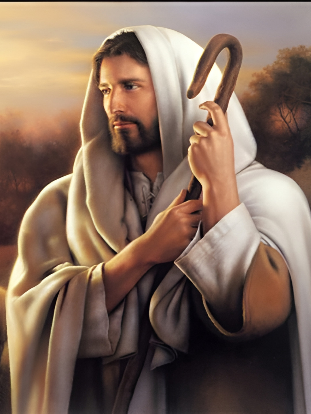 

British Terminal Beige & White 1 Piece Paper Religious Wall Paintings