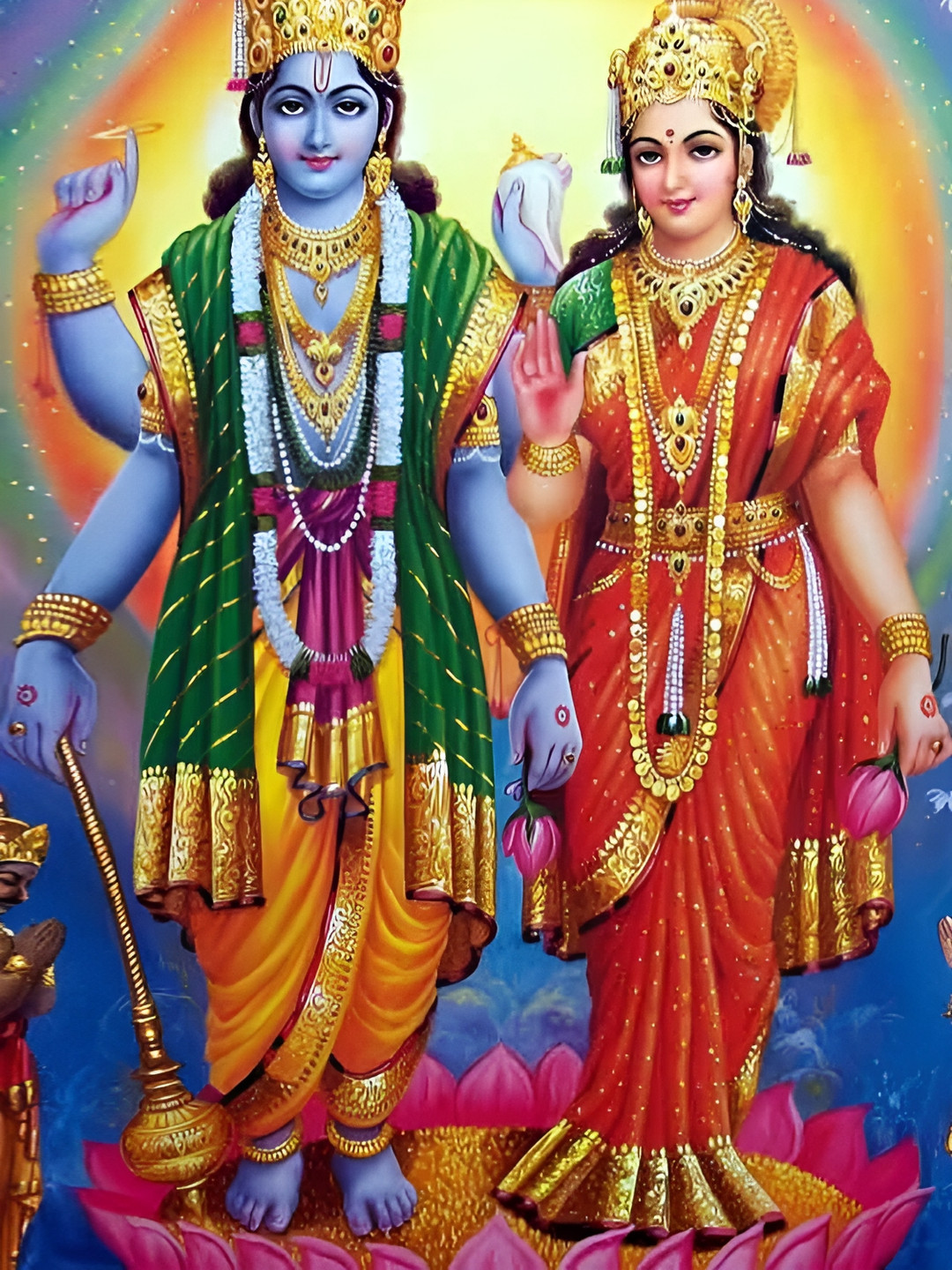 

British Terminal Red & Blue 1 Piece Paper Religious Wall Paintings