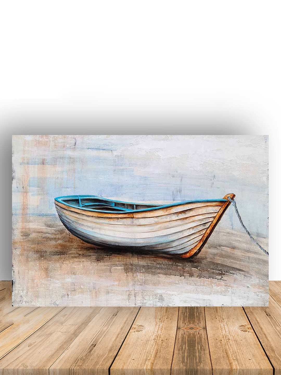 

British Terminal Blue and Brown Boats and Sea Waterproof Paper Wall Poster, White