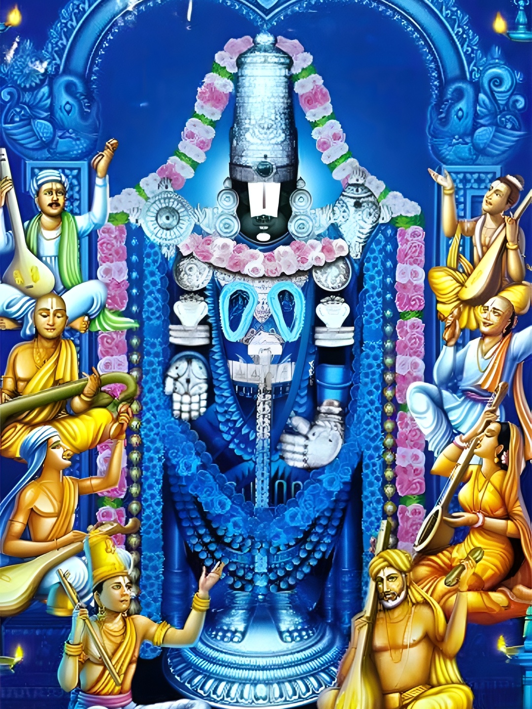 

British Terminal God Tirupati Balaji Lord Venkateswara Sticker, Blue