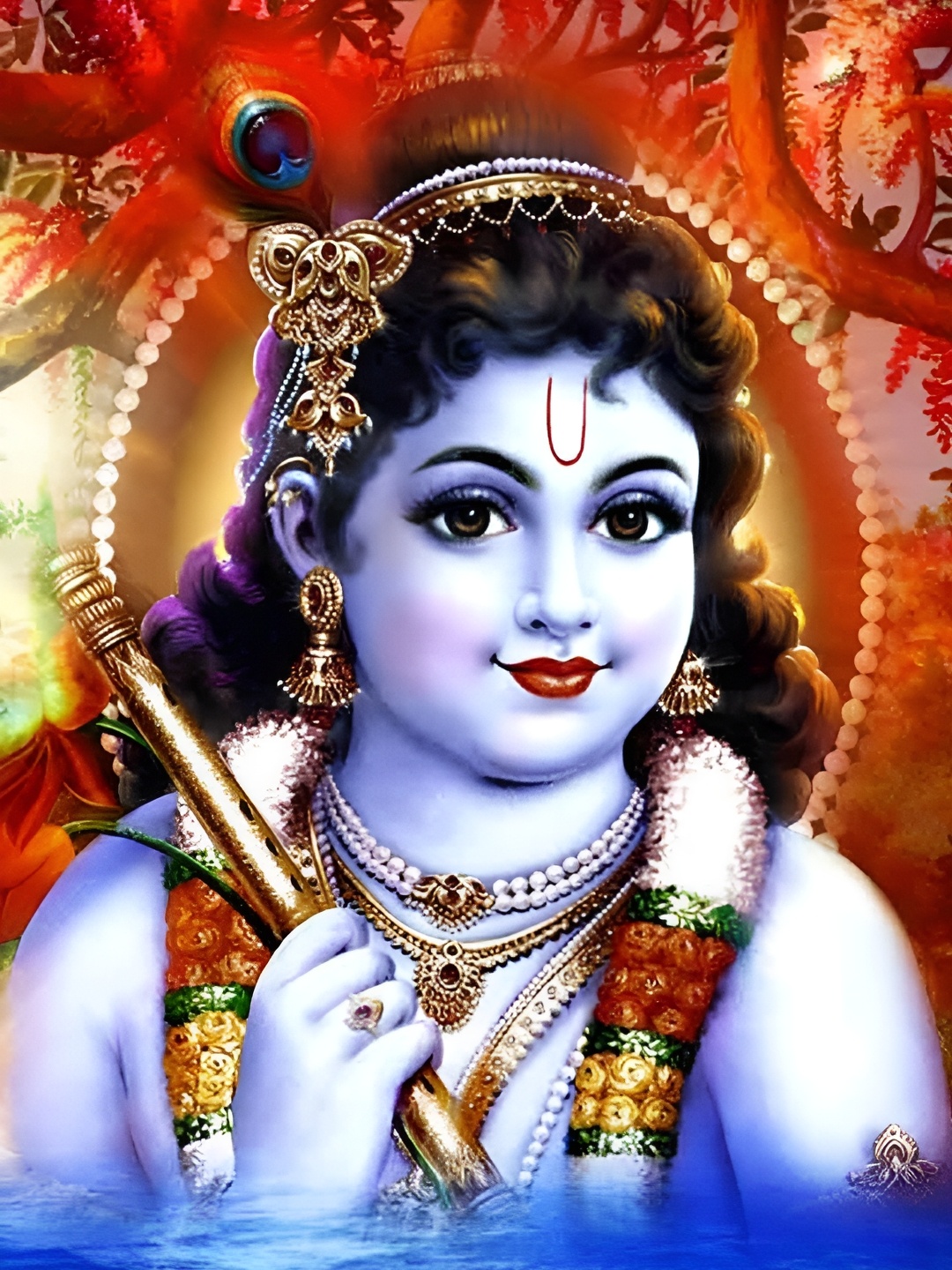 

British Terminal Blue & Red Lord Krishna Religious Sticker