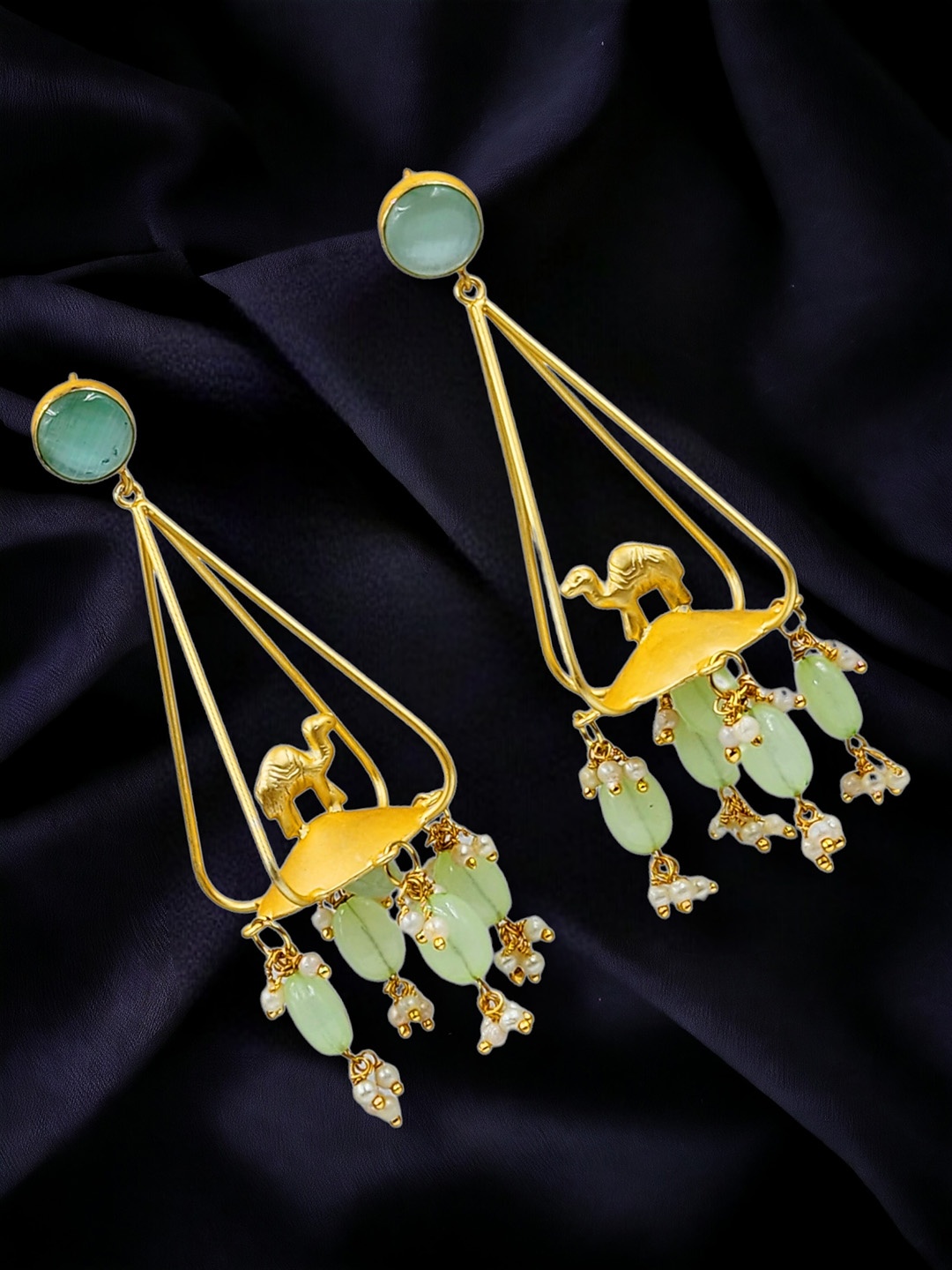 

Anouk Contemporary Drop Earrings, Green