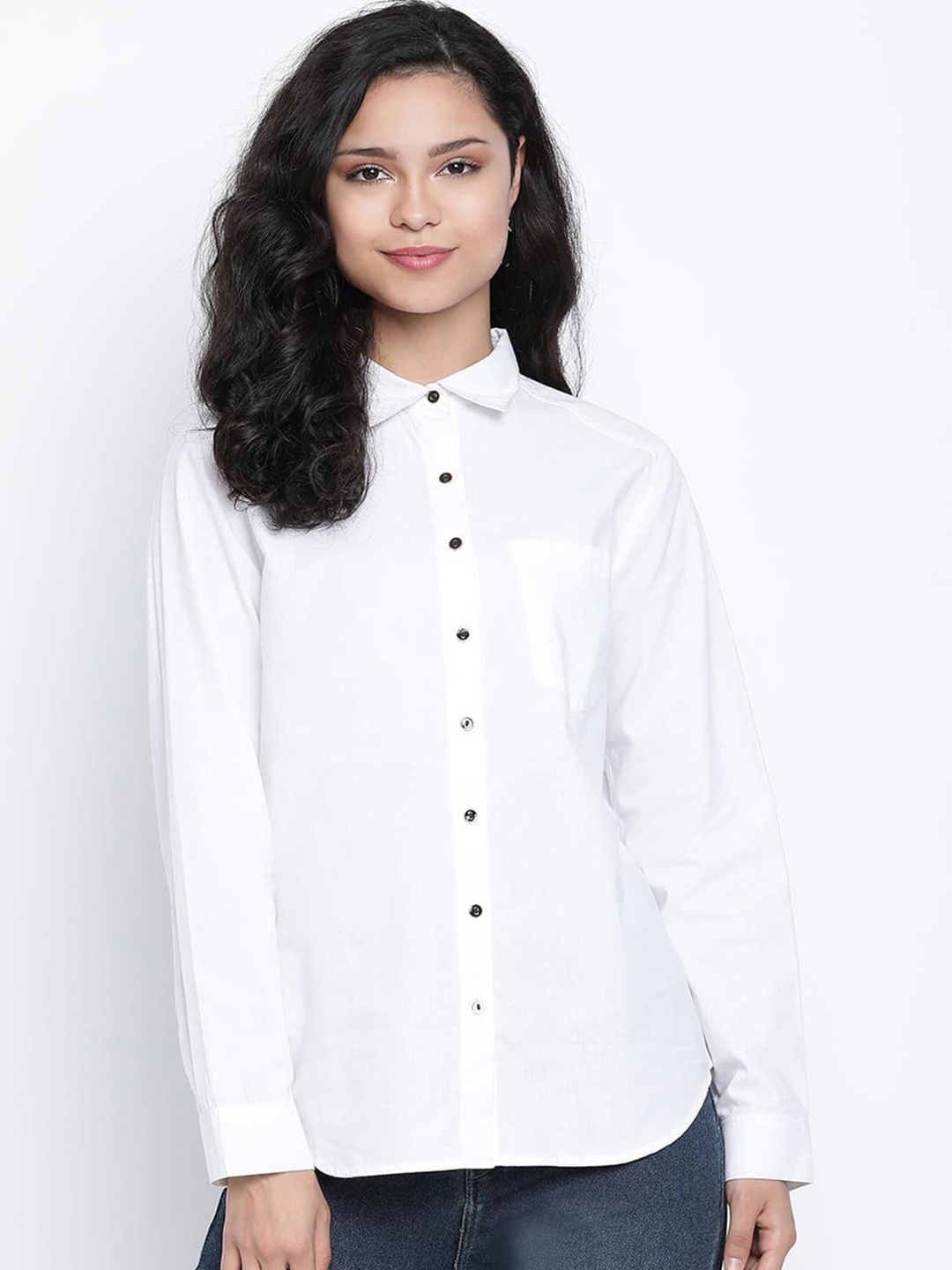 

DRAAX Fashions Shirt Style Top, White