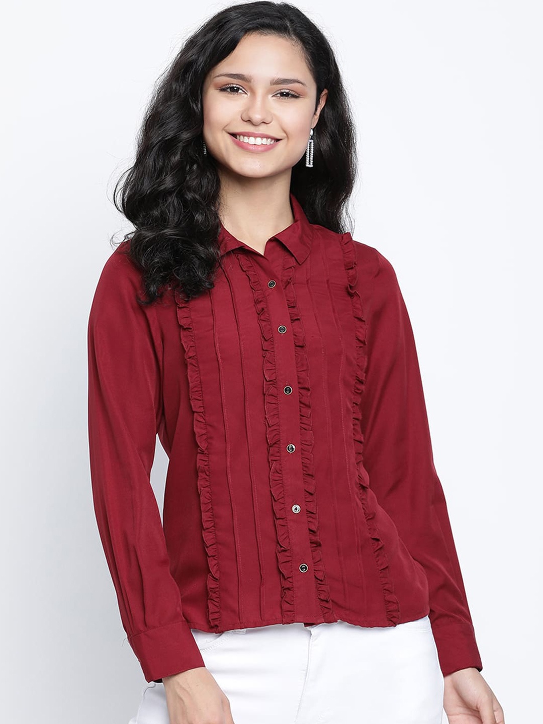 

DRAAX Fashions Shirt Style Top, Red