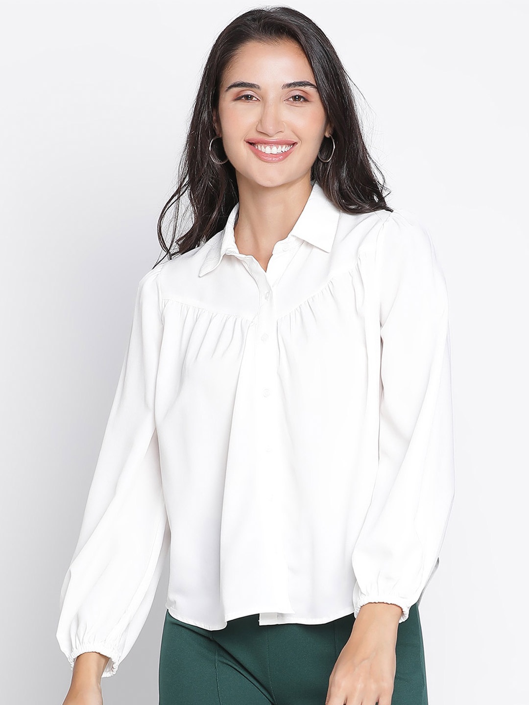 

DRAAX Fashions Shirt Style Top, White