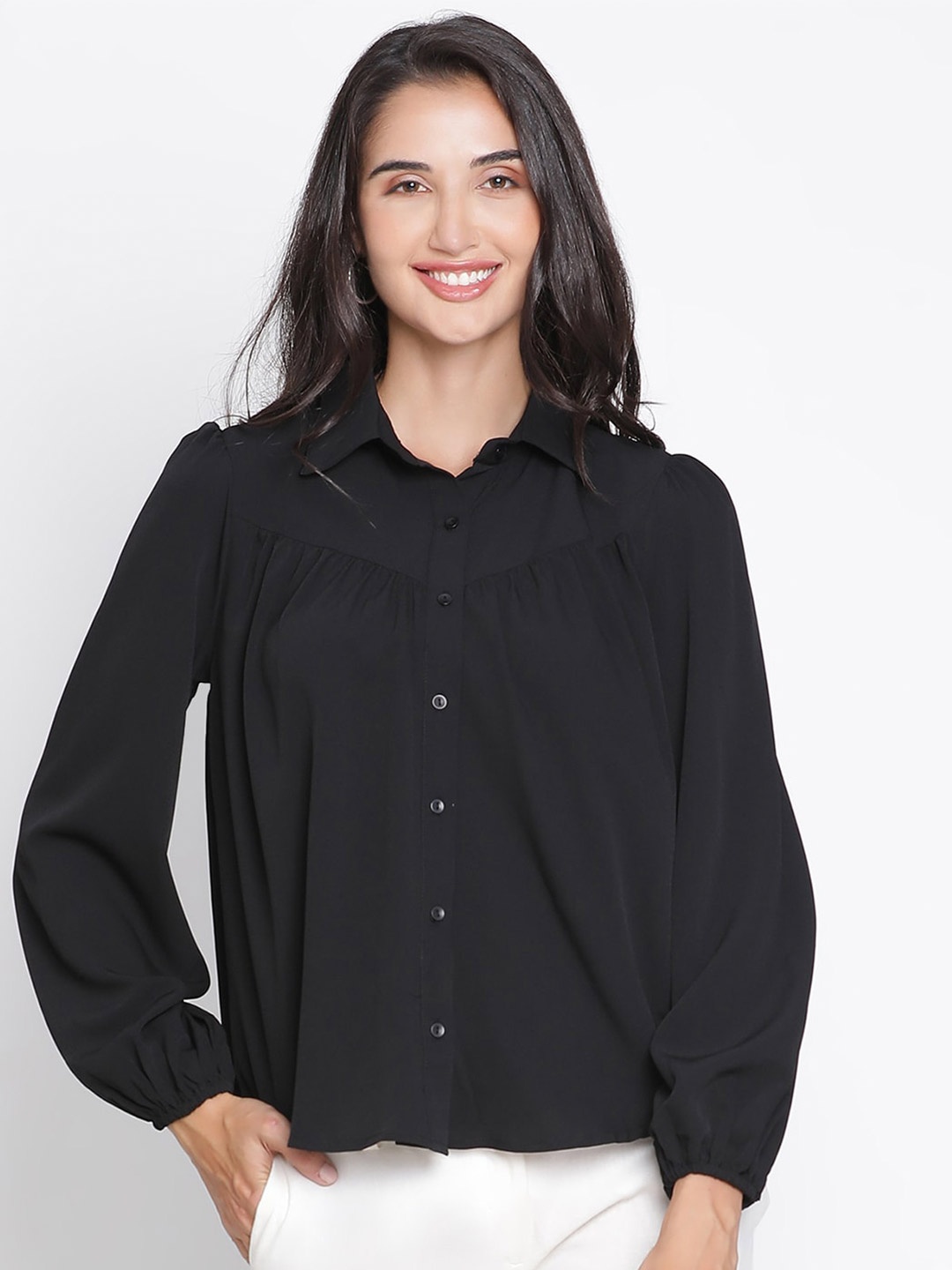 

DRAAX Fashions Shirt Style Top, Black