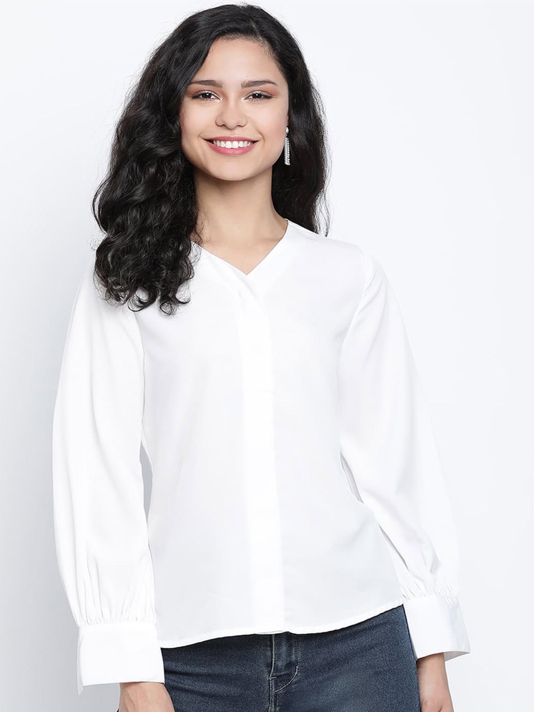 

DRAAX Fashions Shirt Style Top, White