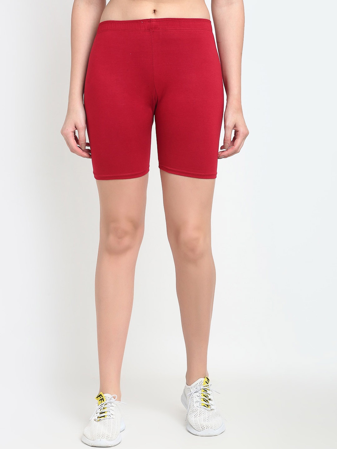 

Jinfo Women Skinny Fit Cycling Sports Shorts, Maroon