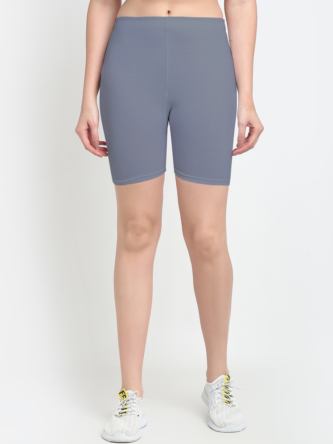 Jinfo Women Skinny Fit Cycling Sports Shorts, Grey