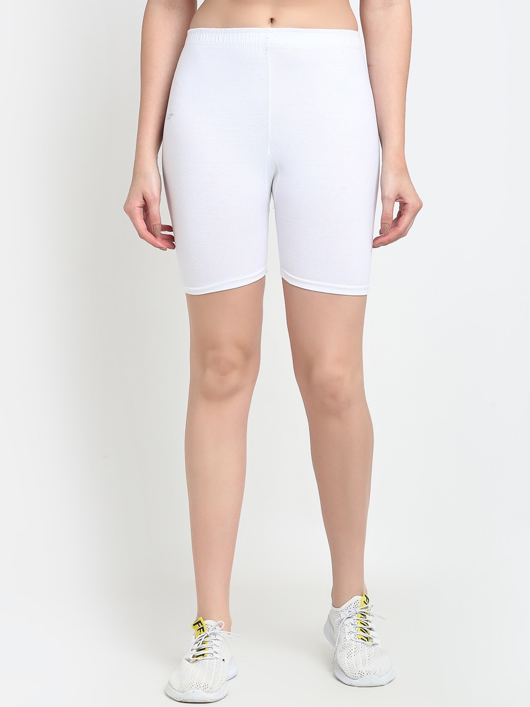 

Jinfo Women Skinny Fit Cycling Sports Shorts, White