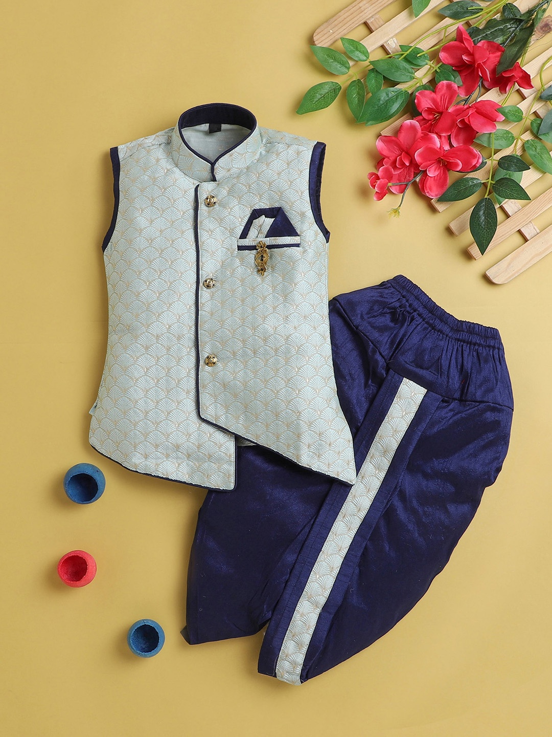 

Jeetethnics Boys Regular Kurta with Dhoti Pants, Blue