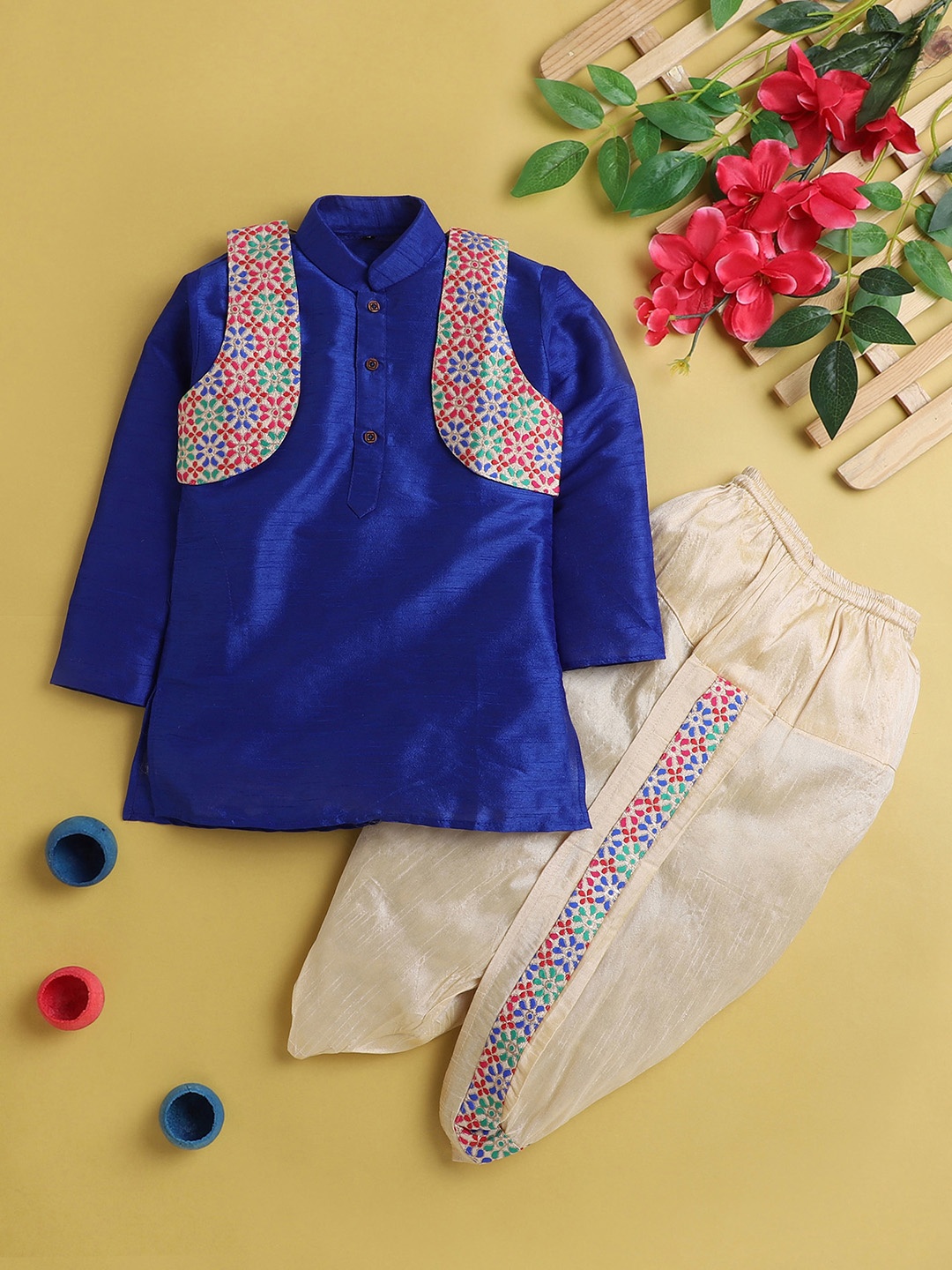 

Jeetethnics Boys Regular Kurta with Dhoti Pants, Blue