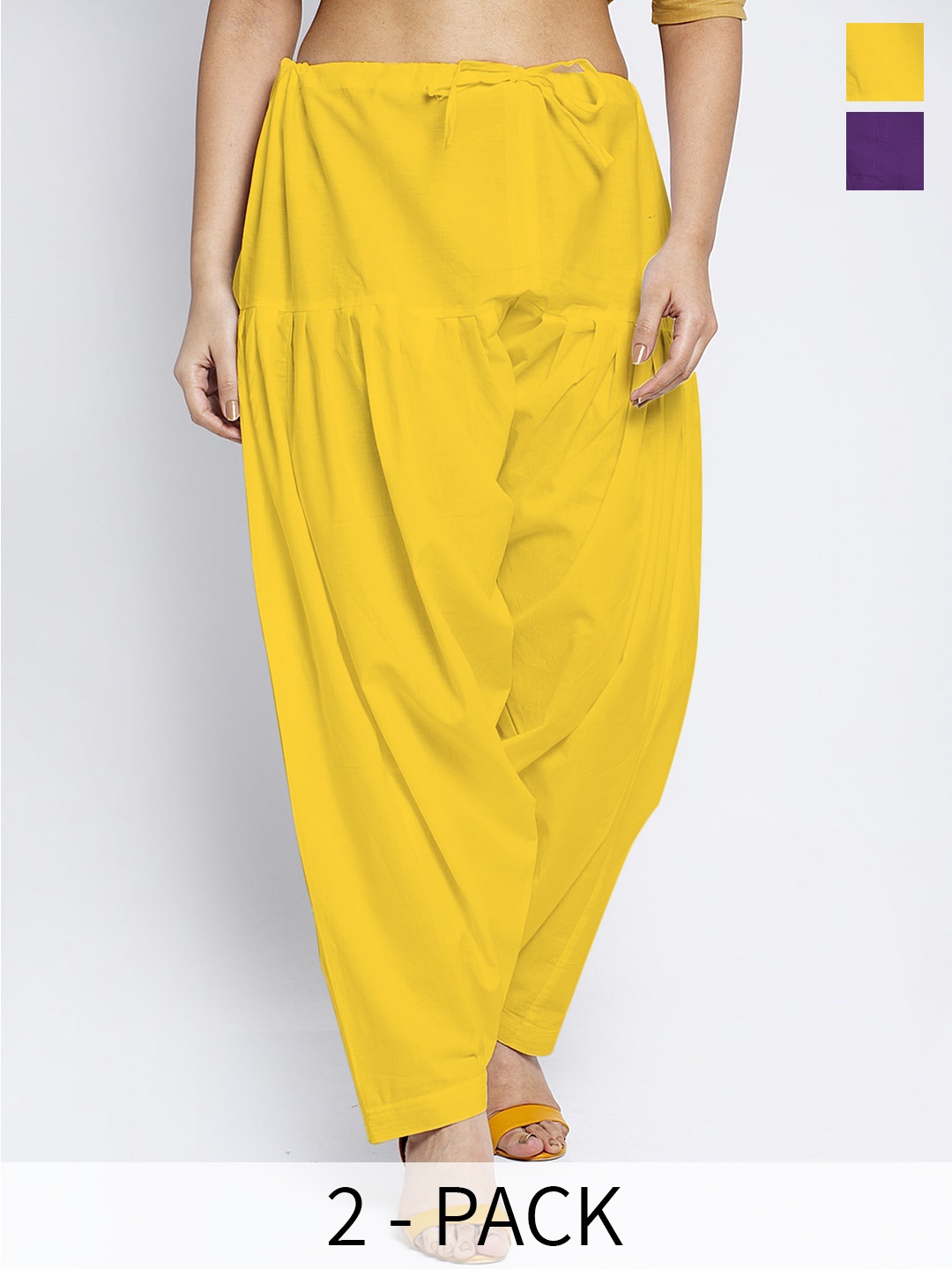 

GRACIT Women Pack Of 2 Pure Cotton Salwar, Yellow
