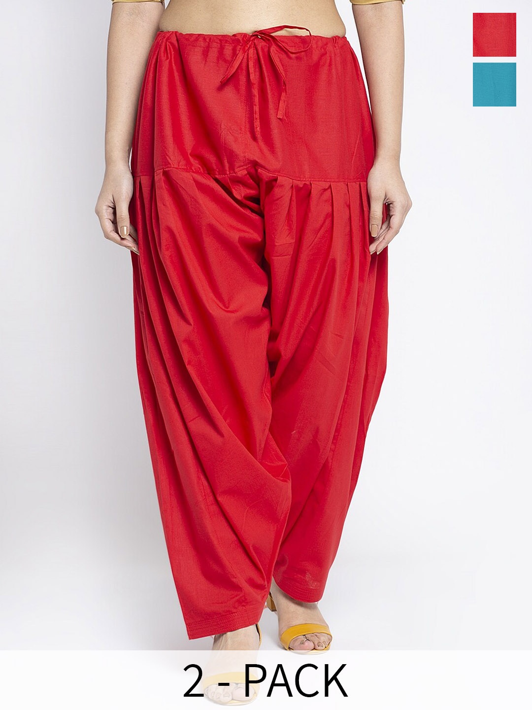 

GRACIT Women Pack Of 2 Pure Cotton Salwars, Red