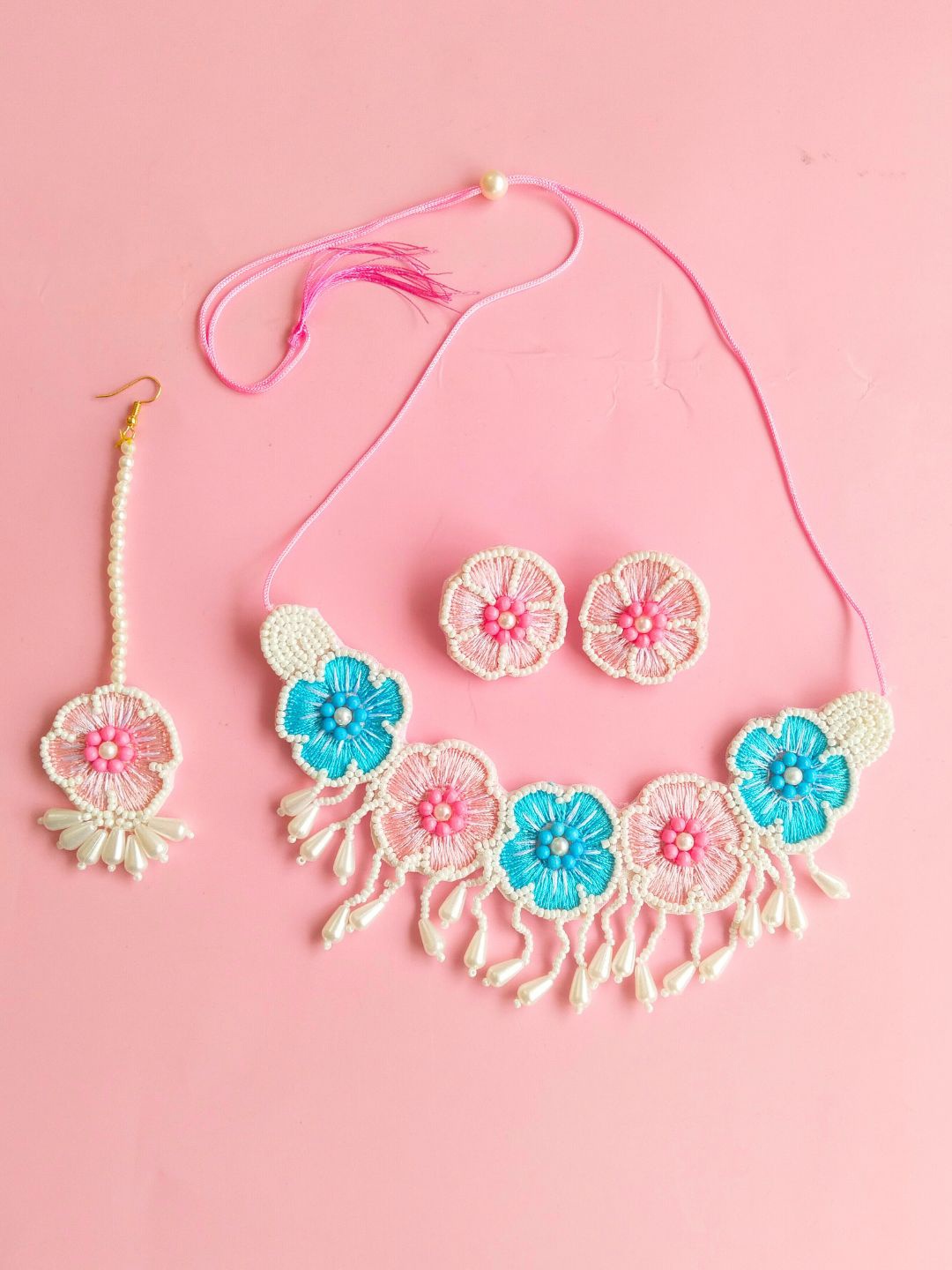 

DressBerry Stones Studded & Beaded Jewellery Set, Pink