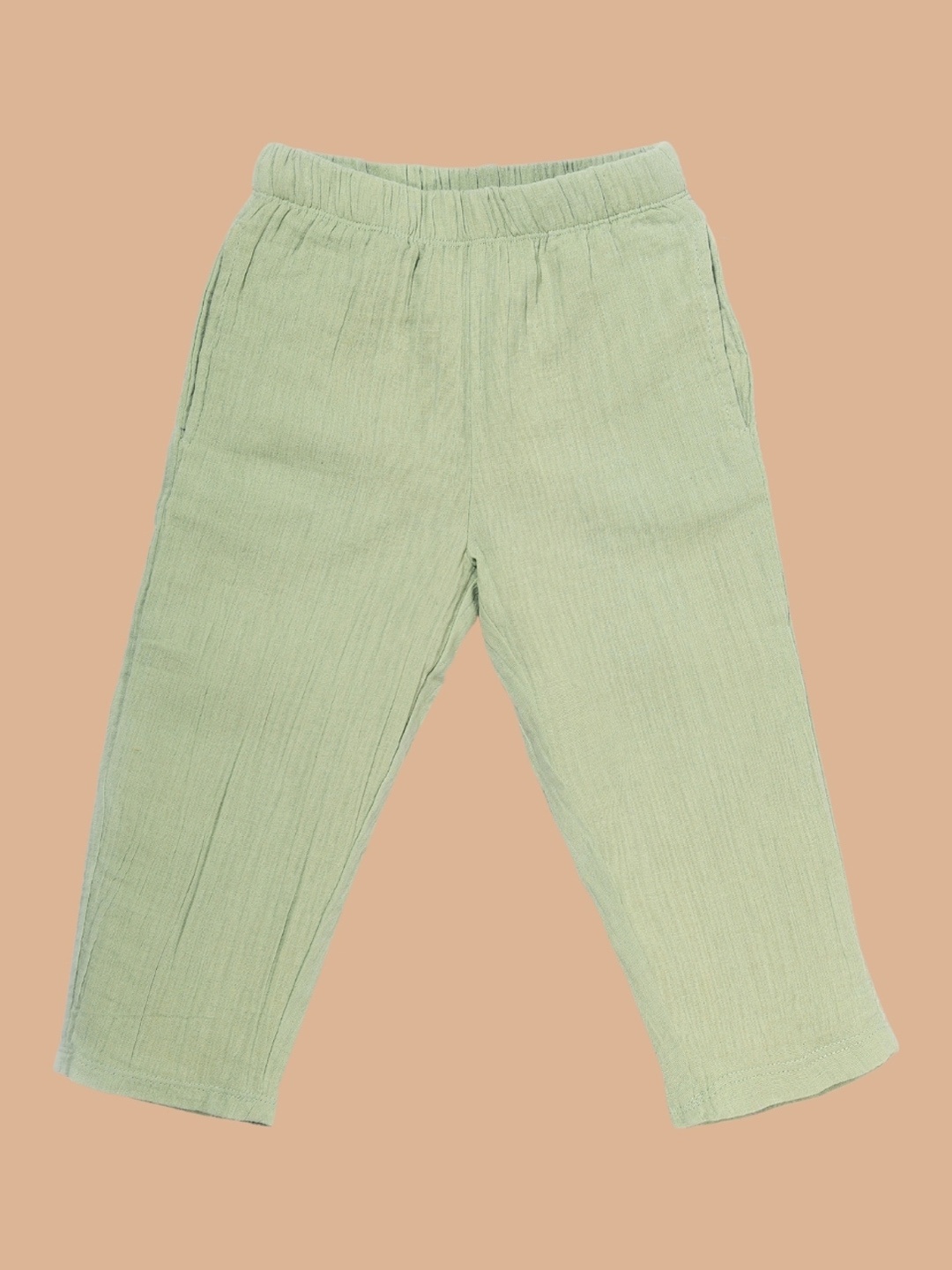 

Greendeer Crinkle Soft Double Cotton Regular Trouser, Green