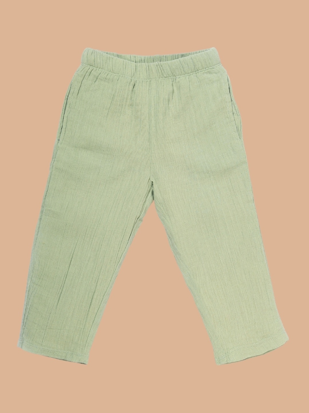 

Greendeer Crinkle Soft Double Cotton Regular Trouser, Green