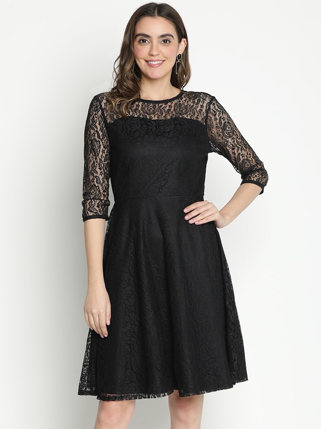 

DRAAX Fashions Fit & Flare Dress, Black