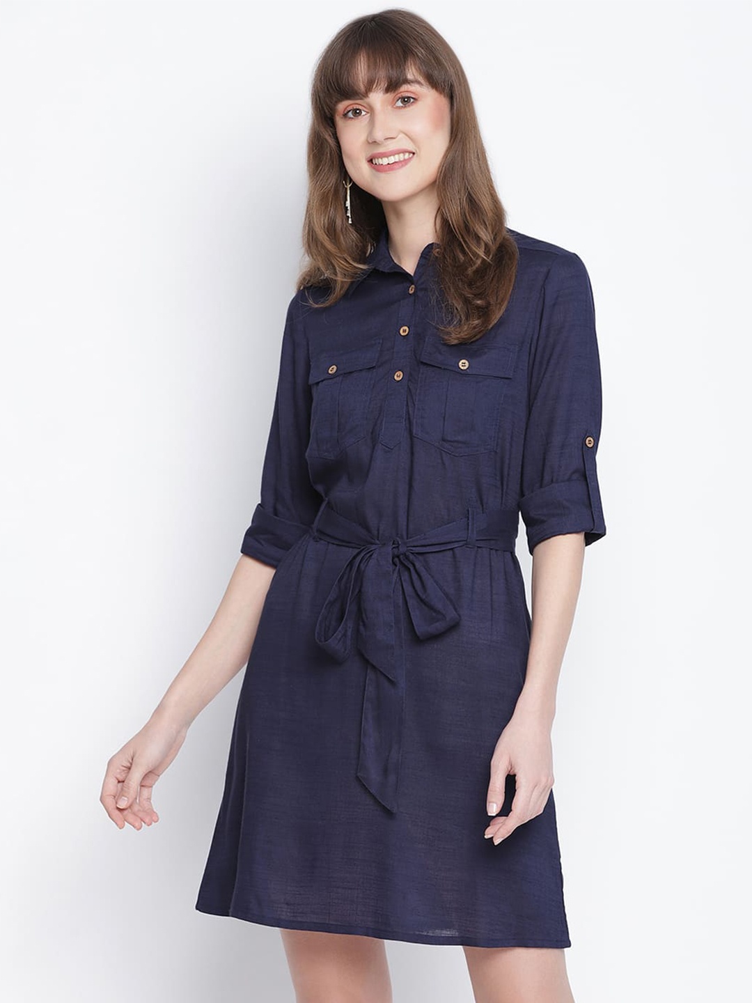 

DRAAX Fashions Shirt Dress, Blue