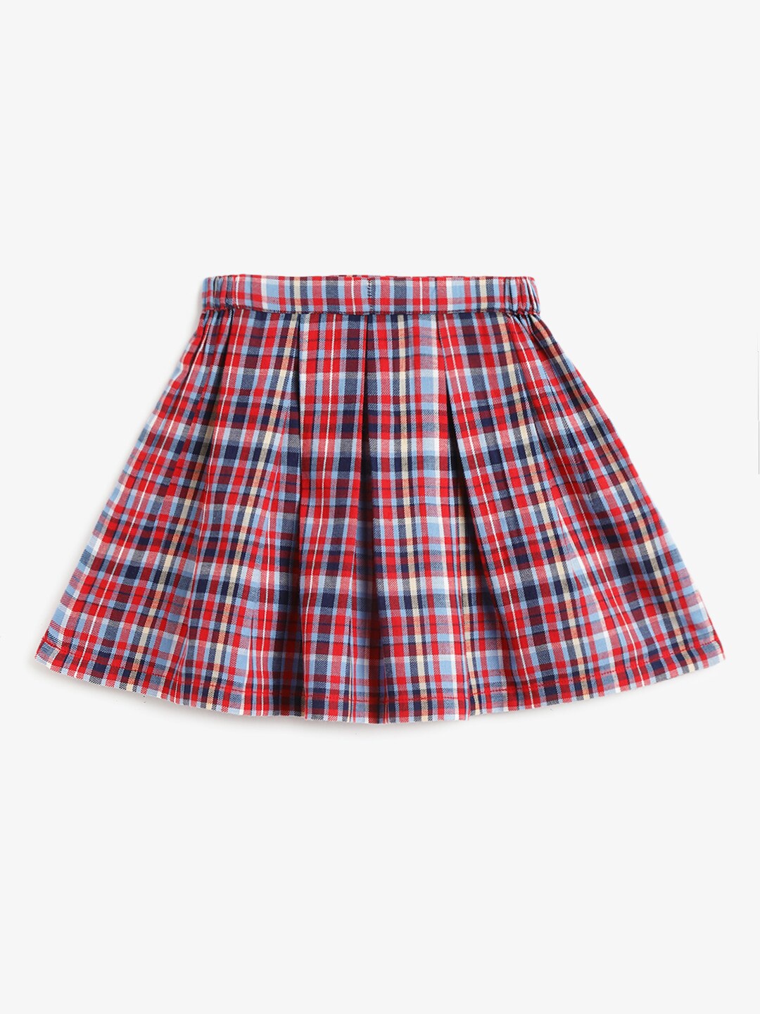 

Campana Girls Checked Pure Cotton Above Knee Length Skirt, Red