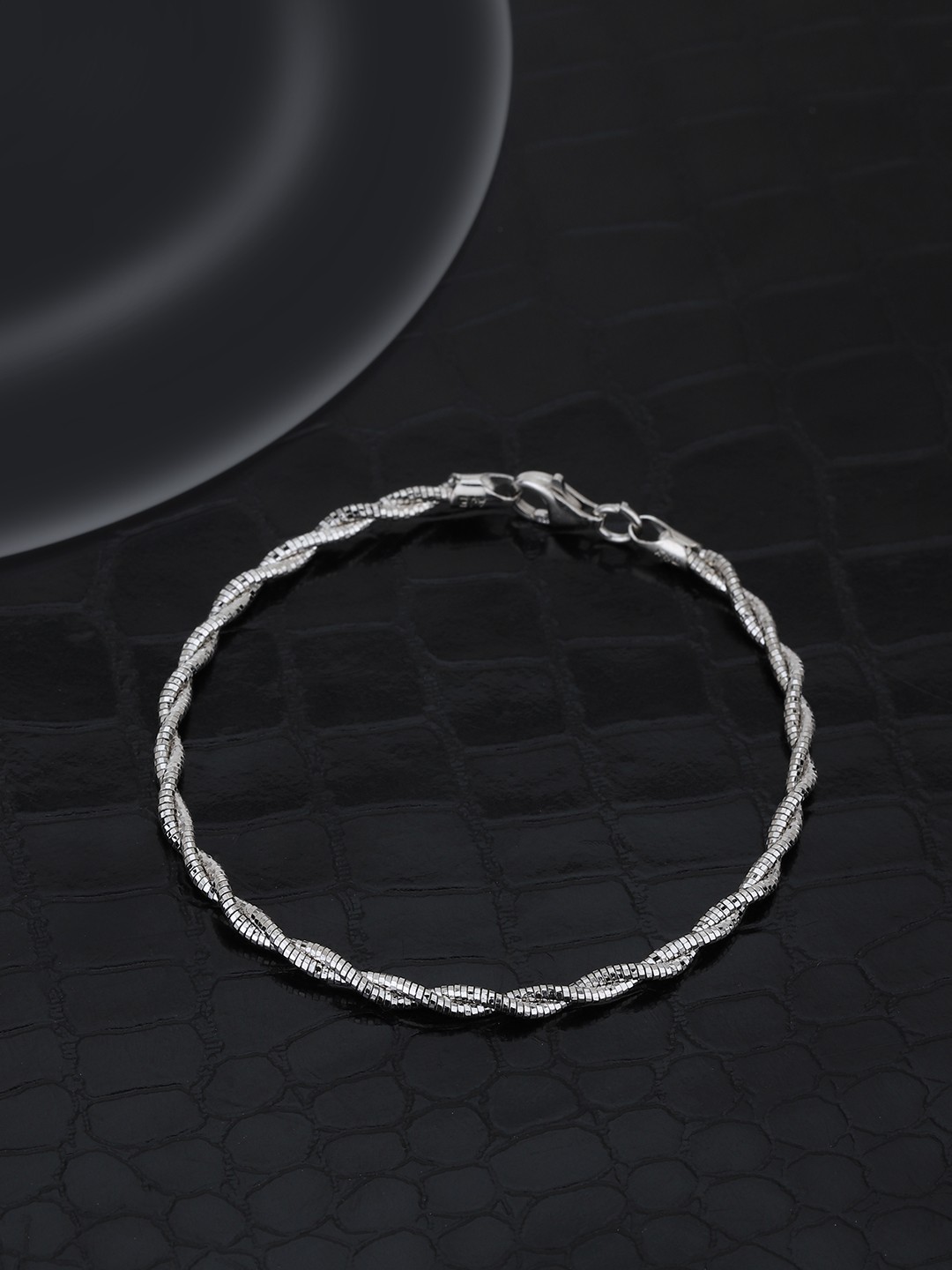 

Carlton London Women 925 Sterling Silver Rhodium Plated Fancy Double Chain Bracelet