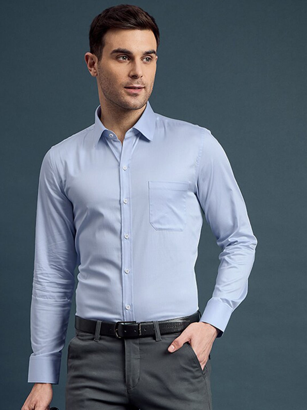 

LOUIS STITCH Men Comfort Opaque Formal Shirt, Blue