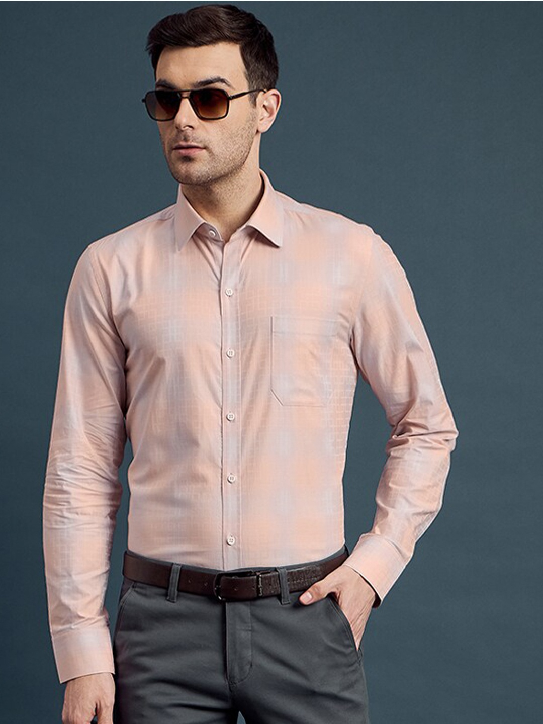 

LOUIS STITCH Men Comfort Opaque Formal Shirt, Orange
