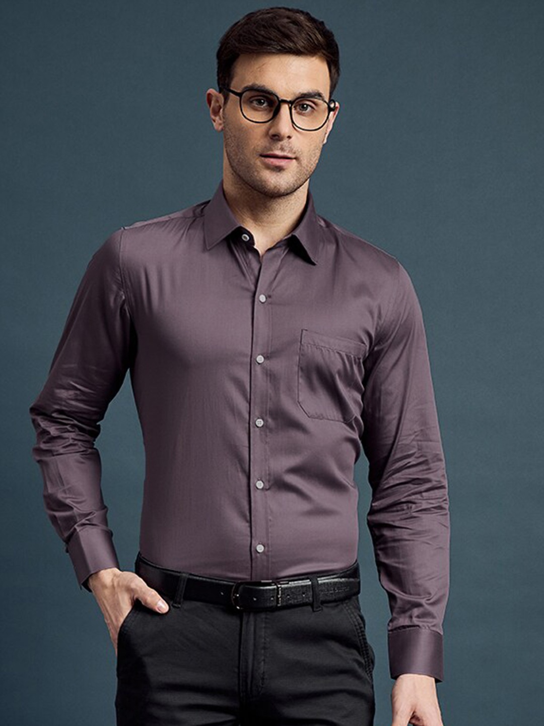 

LOUIS STITCH Men Comfort Opaque Formal Shirt, Purple