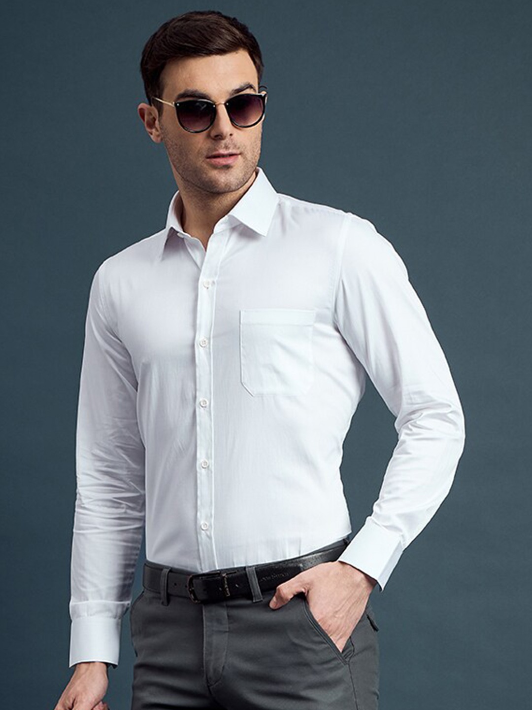 

LOUIS STITCH Men Comfort Opaque Formal Shirt, White