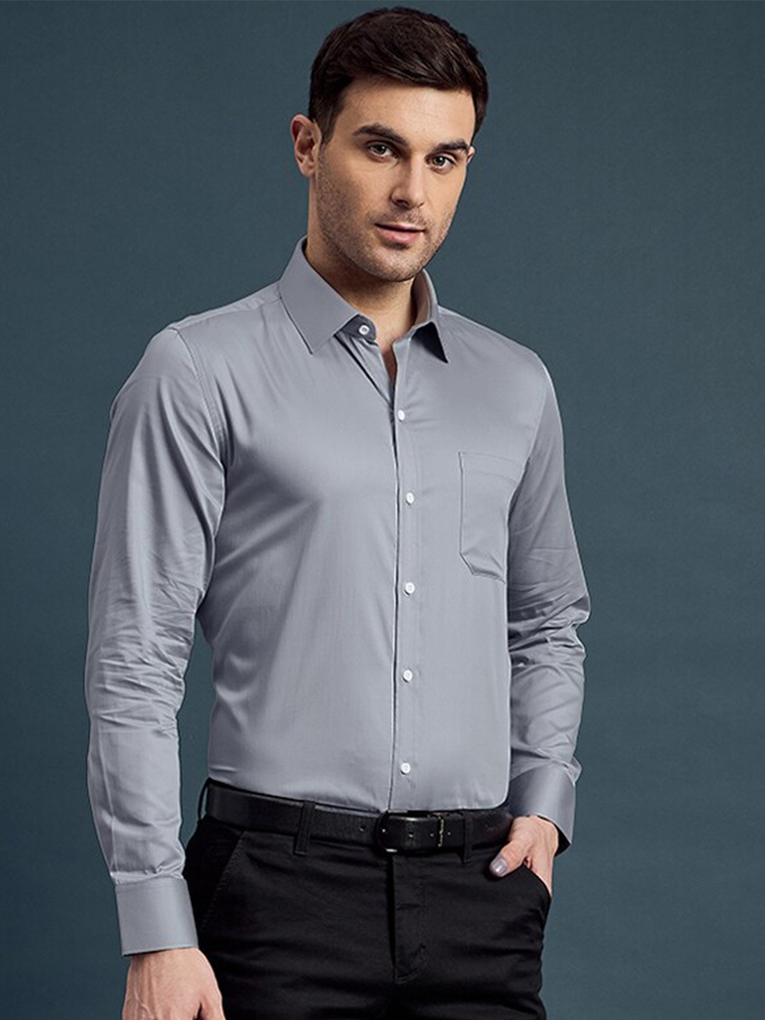

LOUIS STITCH Men Comfort Opaque Formal Shirt, Grey