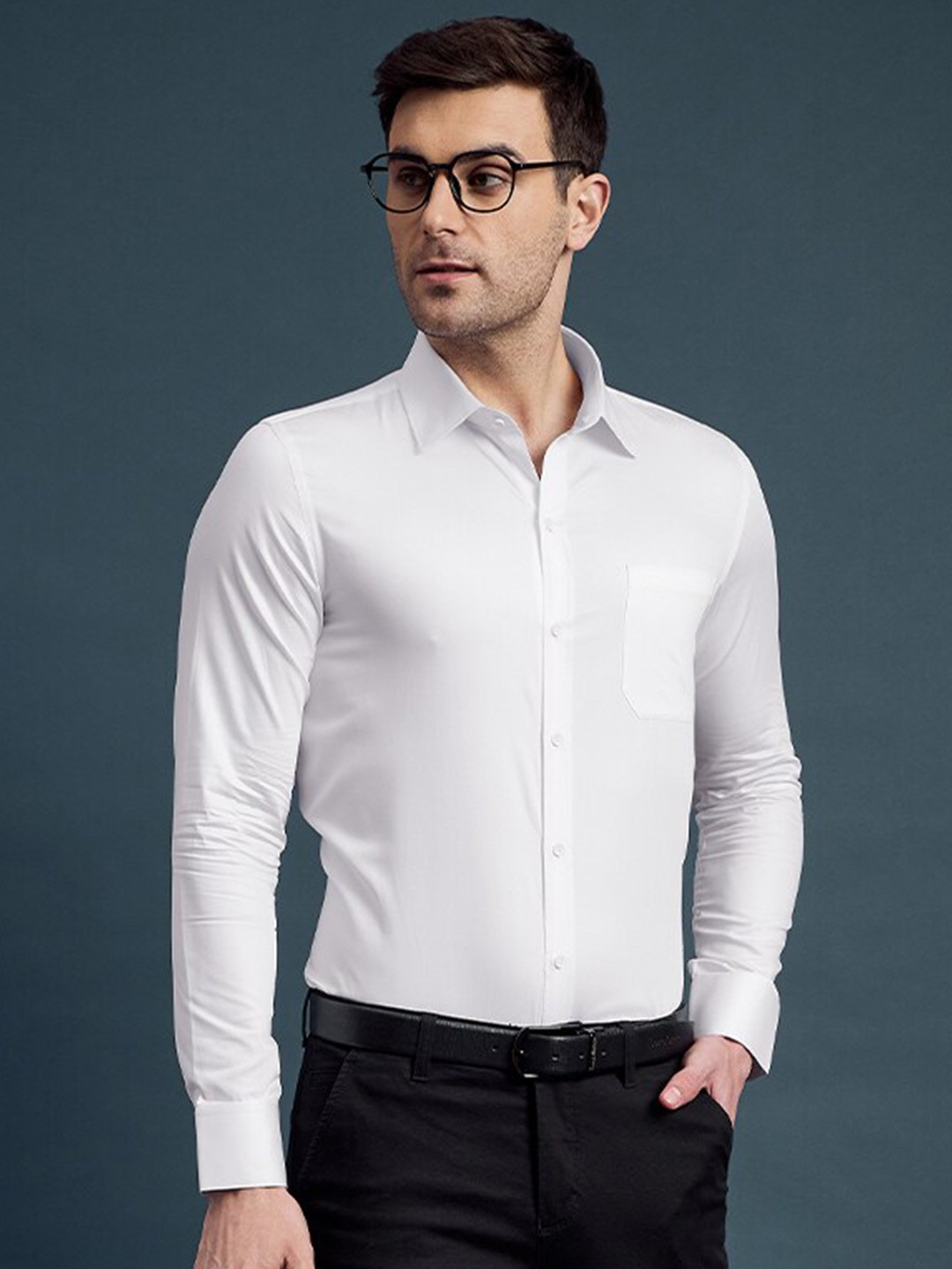 

LOUIS STITCH Men Slim Fit Opaque Formal Shirt, White