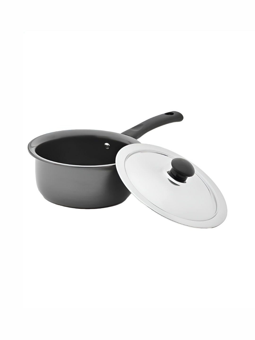 

UMAI Black & Silver-Toned Aluminium Dishwasher Safe Sauce Pan with Stainless Steel Lid