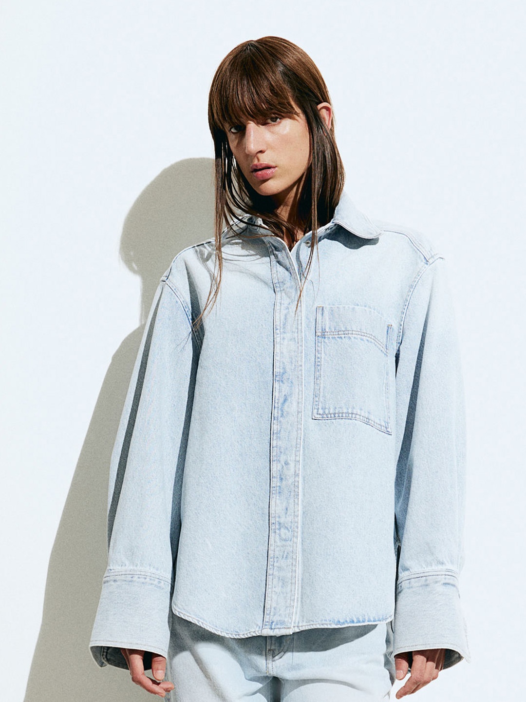 

H&M Cotton Denim Shirt, Blue