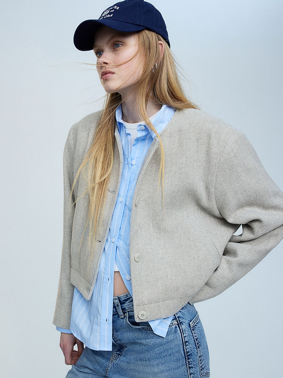 

H&M Shoulder-Pad Jacket, White