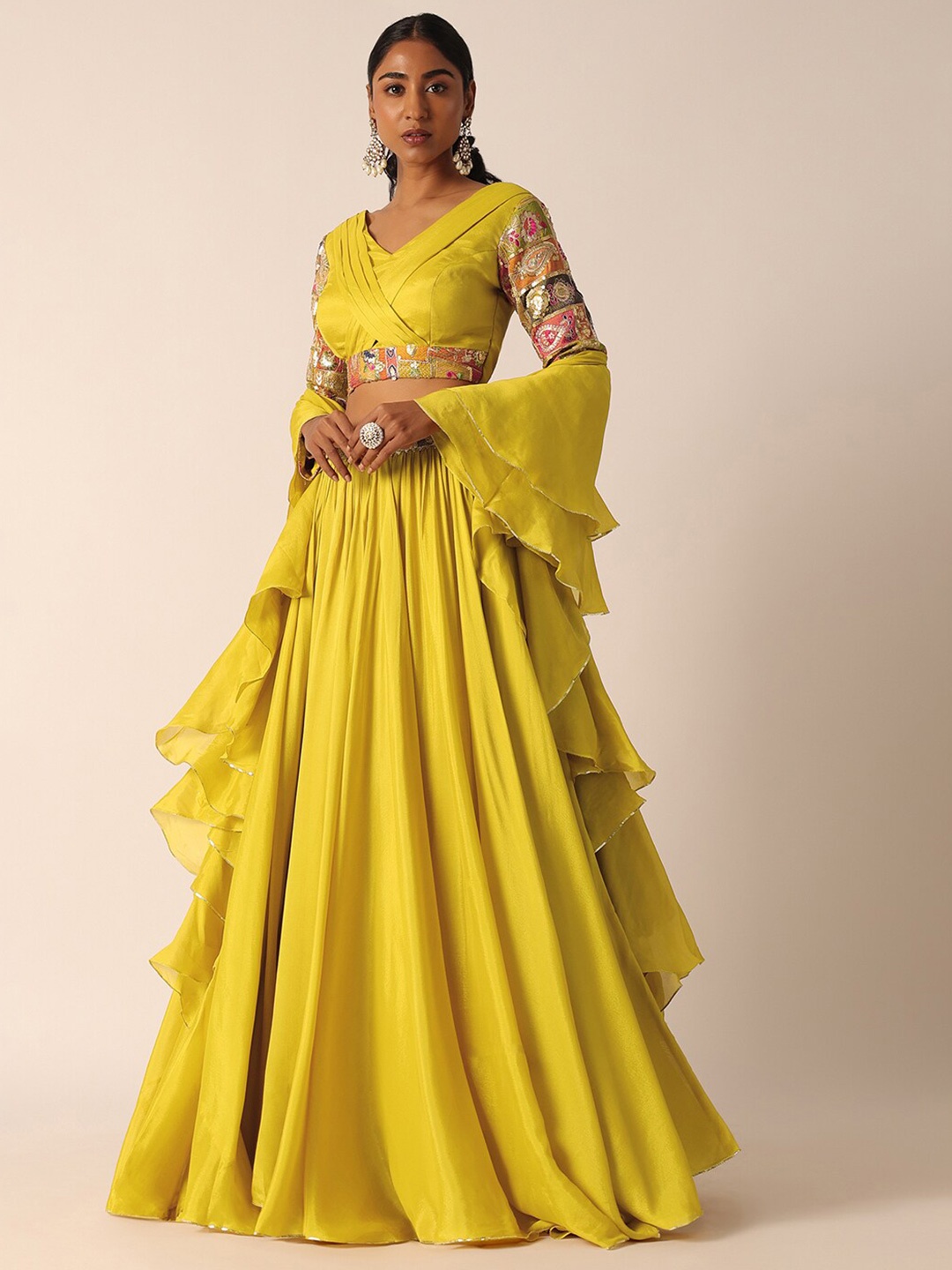 

KALKI Fashion Embellished Ready To Wear Lehenga & Blouse With Dupatta, Yellow