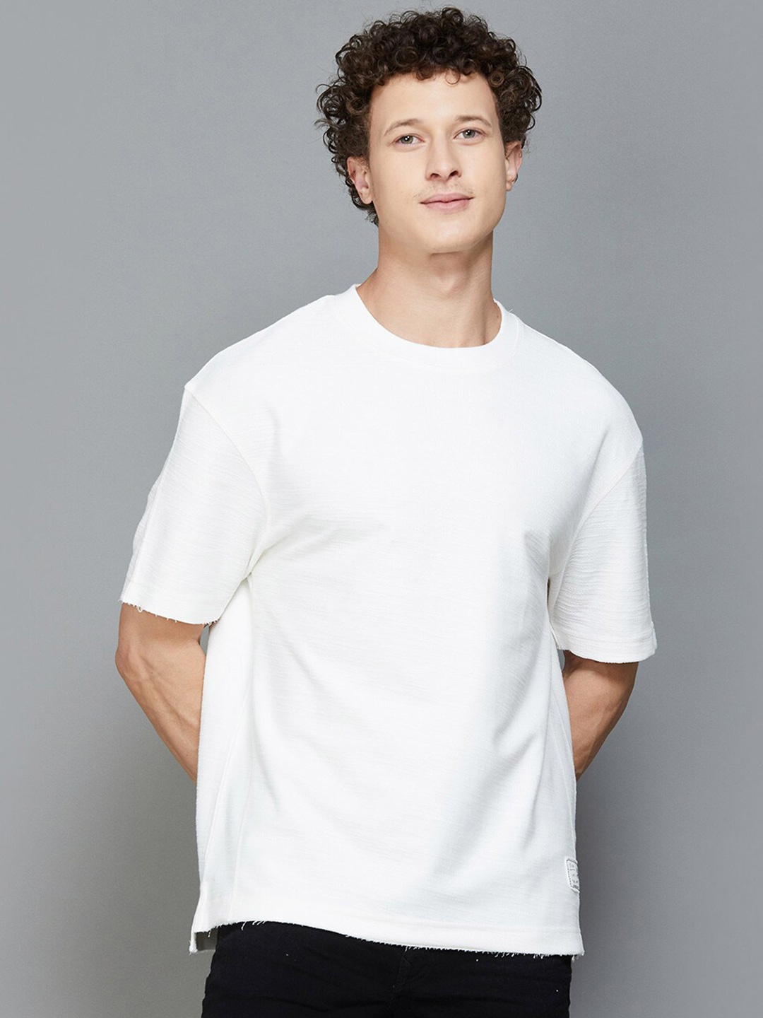 

Forca by Lifestyle Men Raw Edge T-shirt, Off white