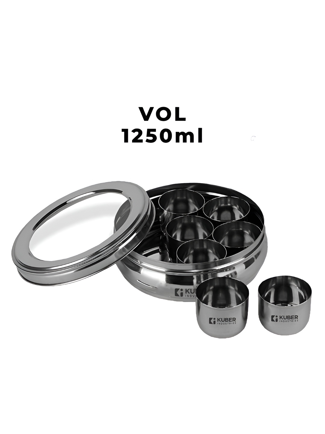 

Kuber Industries 5 Pieces Stainless Steel Spice Box, Silver