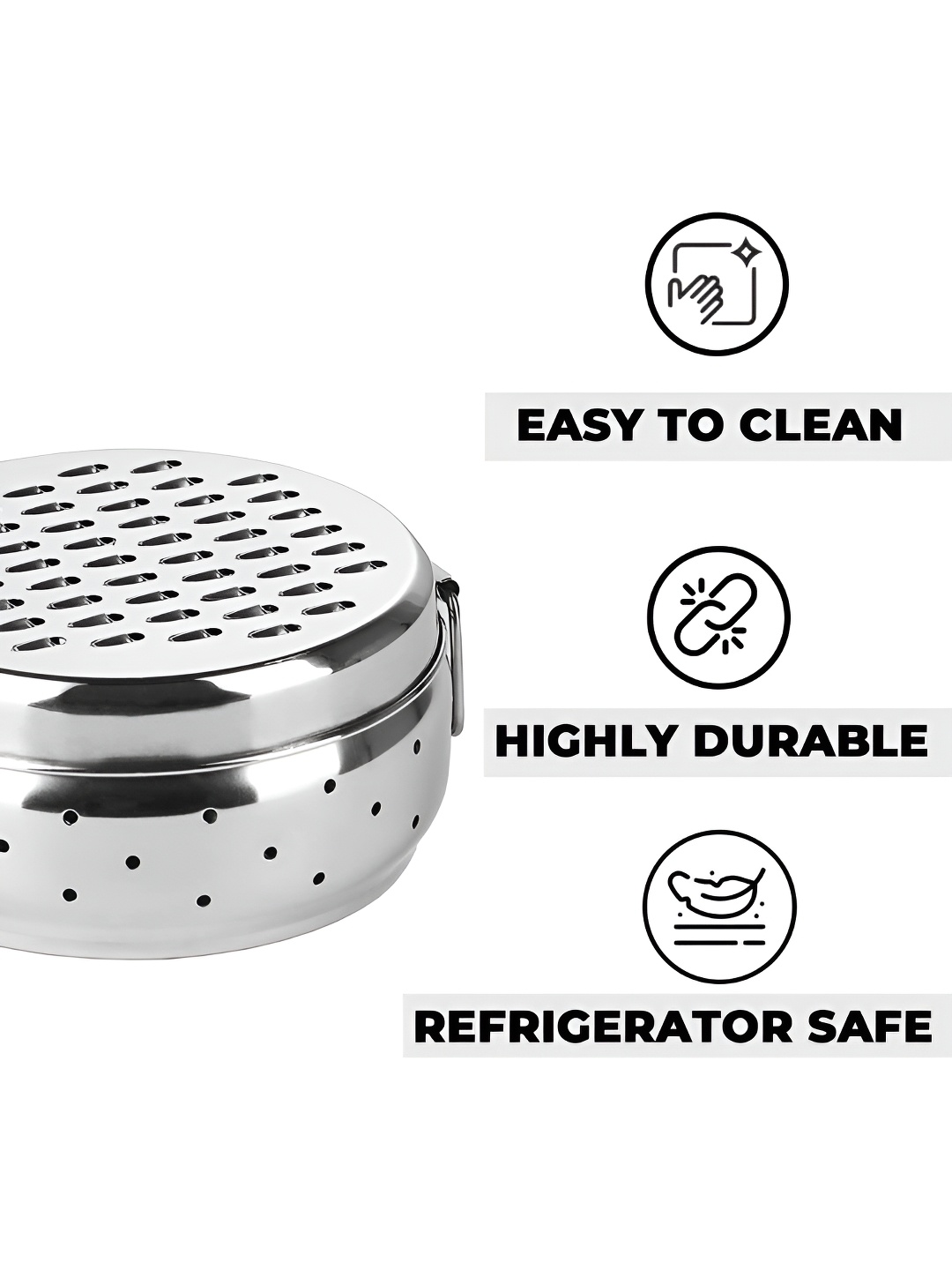 

Kuber Industries Silver-Toned 5 Pcs Stainless Steel Lunch Box