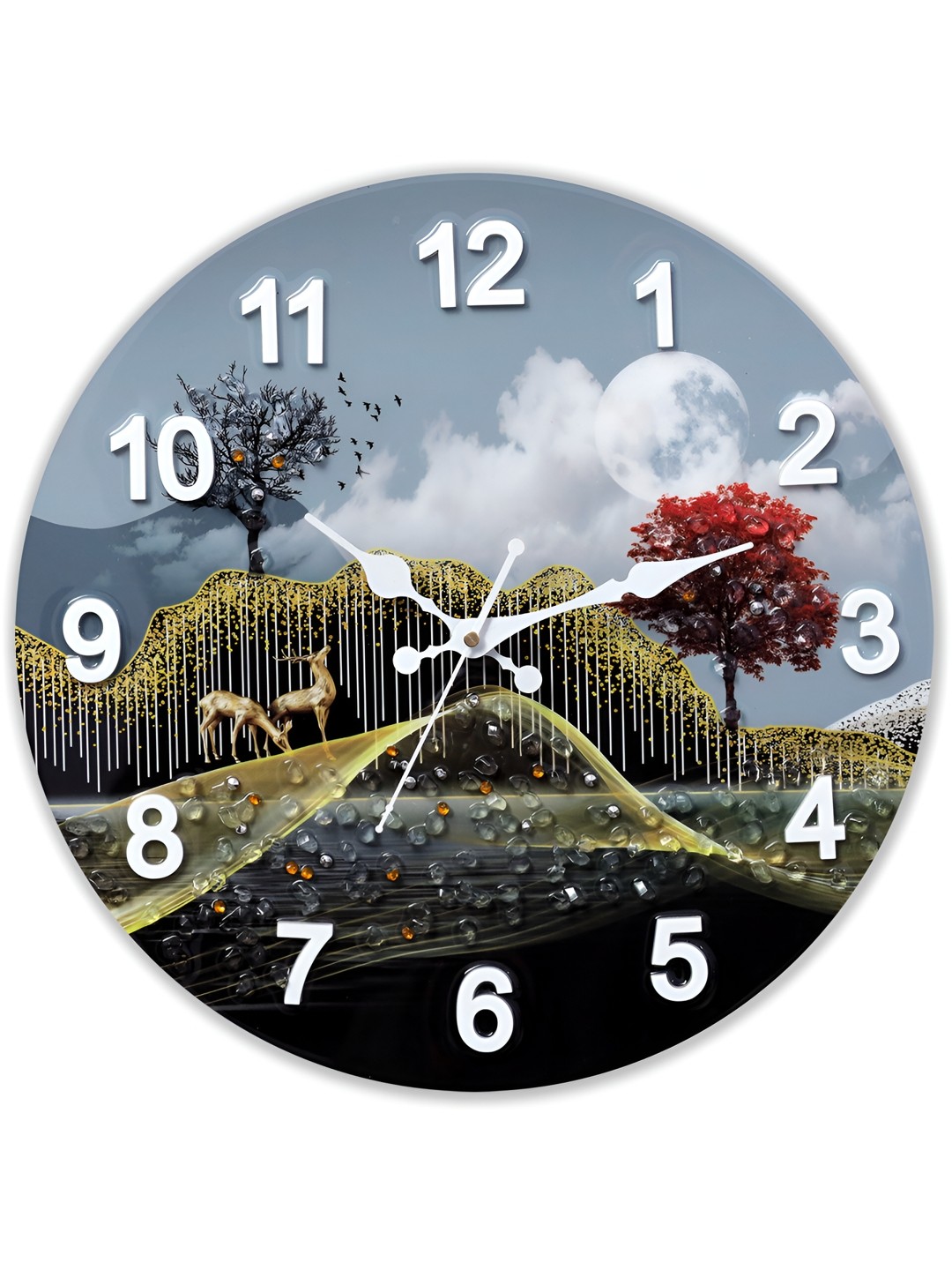 

masstone Grey & Multicoloured Contemporary Wall Clock