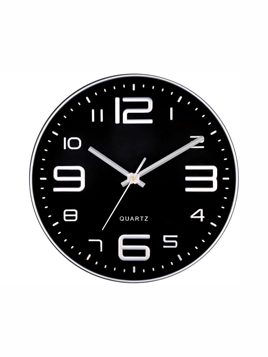 

masstone Silver-Toned & Black Contemporary Wall Clock