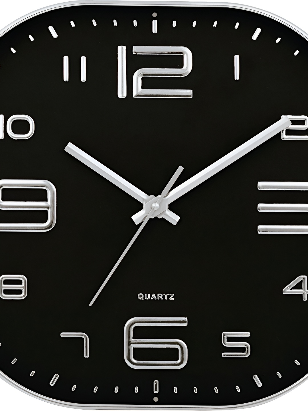 

masstone Silver-Toned & Black Contemporary Wall Clock