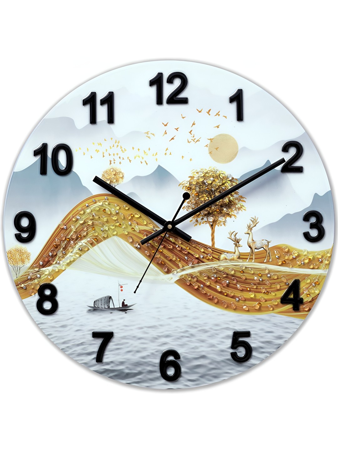 

masstone Beige & Multicoloured Contemporary Wall Clock