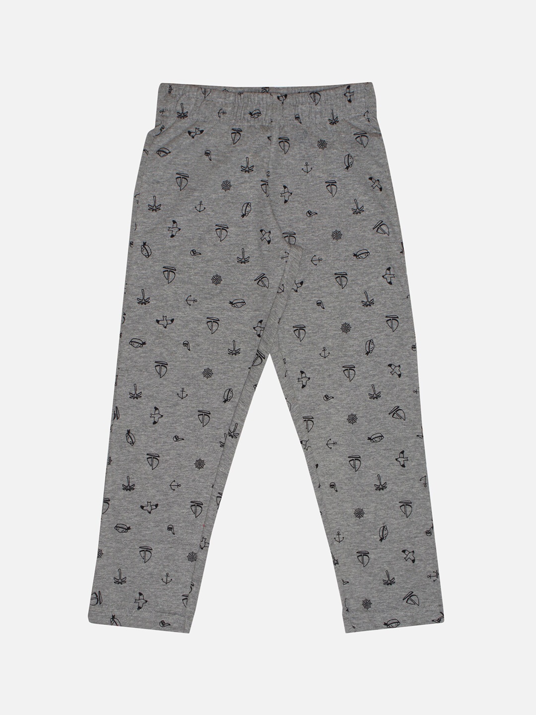 

Bodycare Boys Printed Cotton Track Pants, Grey melange