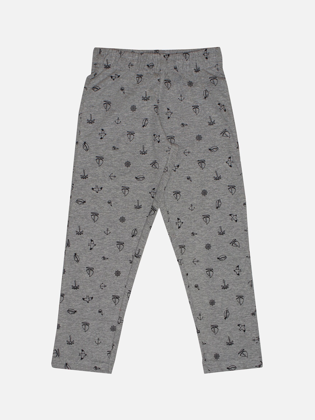 

Bodycare Boys Printed Cotton Mid-Rise Track Pants, Grey melange