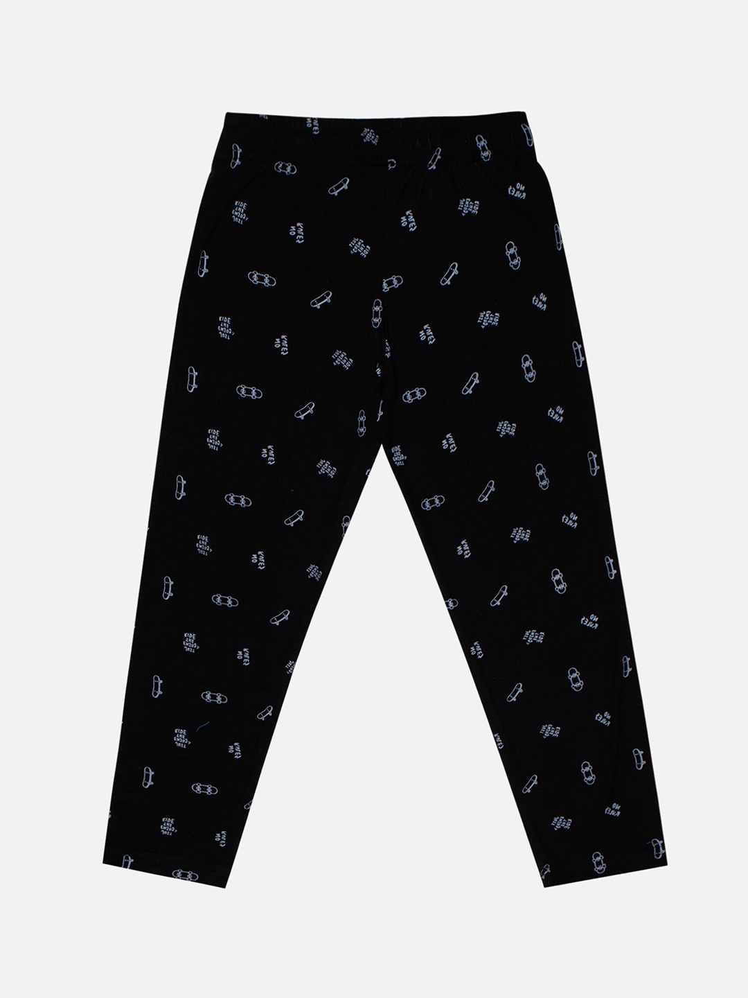 

Bodycare Boys Conversational Printed Cotton Mid-Rise Track Pant, Black