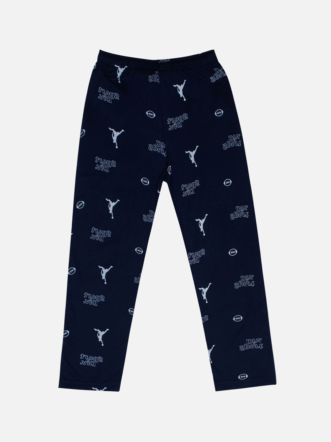 

Bodycare Boys Printed Cotton Mid Rise Track Pants, Navy blue