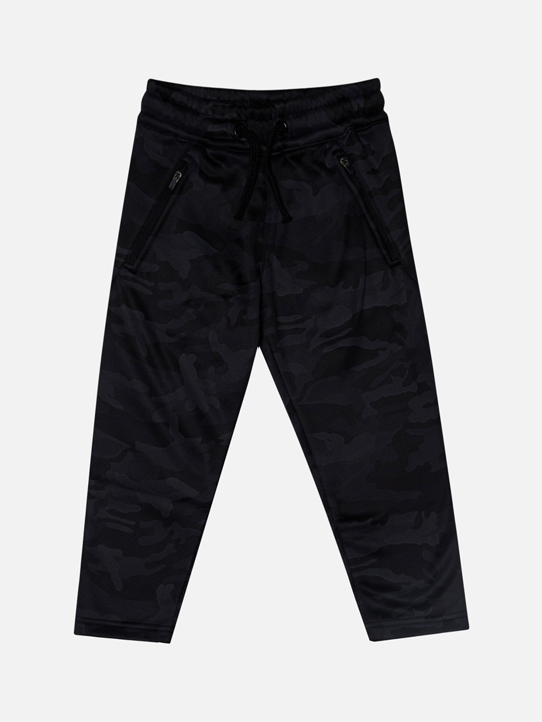 

Bodycare Boys Camouflage Printed Fleece Mid Rise Track Pants, Black