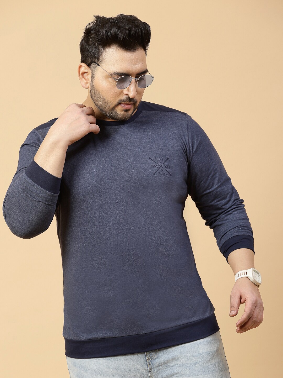 

Rigo Men Solid T Shirt, Blue